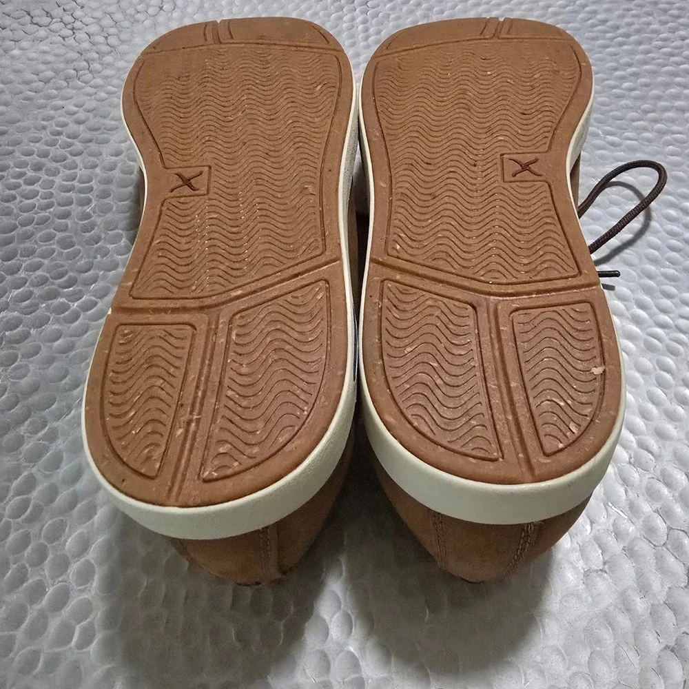 Twisted X Mens Boat‎ Shoe Ultralite X Lion Tan Leather Loafers MBX0003 Size 9.5M